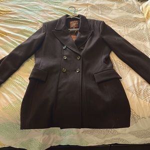 Shyla Dark brown wool blend pea coat (NEW)